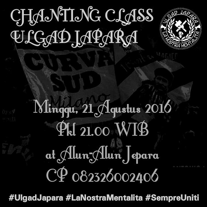 ulgadjapara's tweet photo. [CHANTING CLASS]
Minggu, 21/8/16
Pkl 21.00 - 22.30 WIB
at Alun-alun Jepara (Omah Jagongan)
CP 082326002406 https://t.co/UXnZBuPMMc