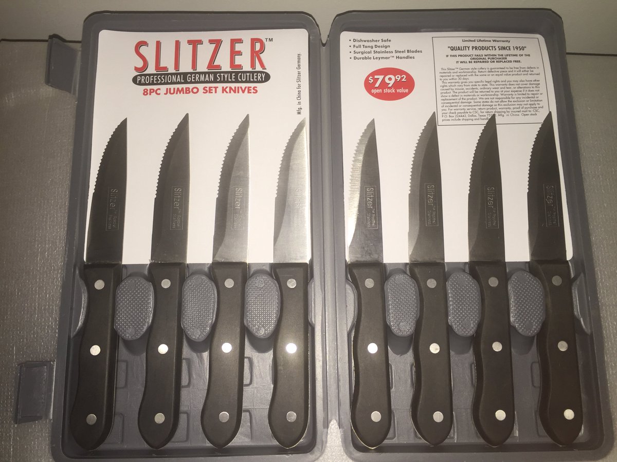 Pamela24P's tweet photo. Slitzer 8pc Professional Jumbo Steak Knives. #slitzer https://t.co/JgUH7jDRJt
