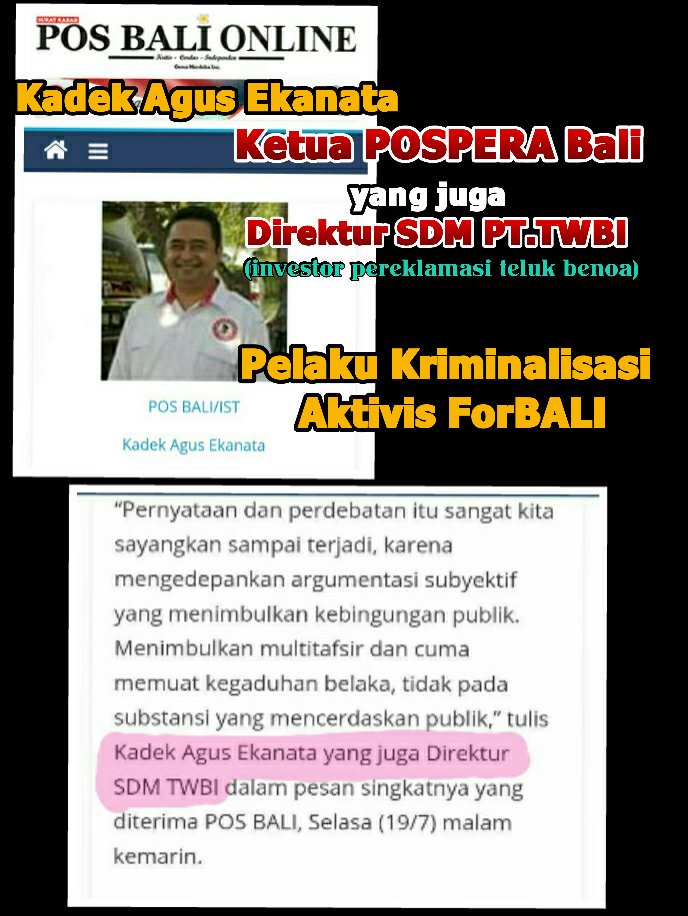 Ternyata oh ternyata. Masih bilang kriminalisasi tak ada hubungan dgn reklamasi?  #LawanKacungTWBI