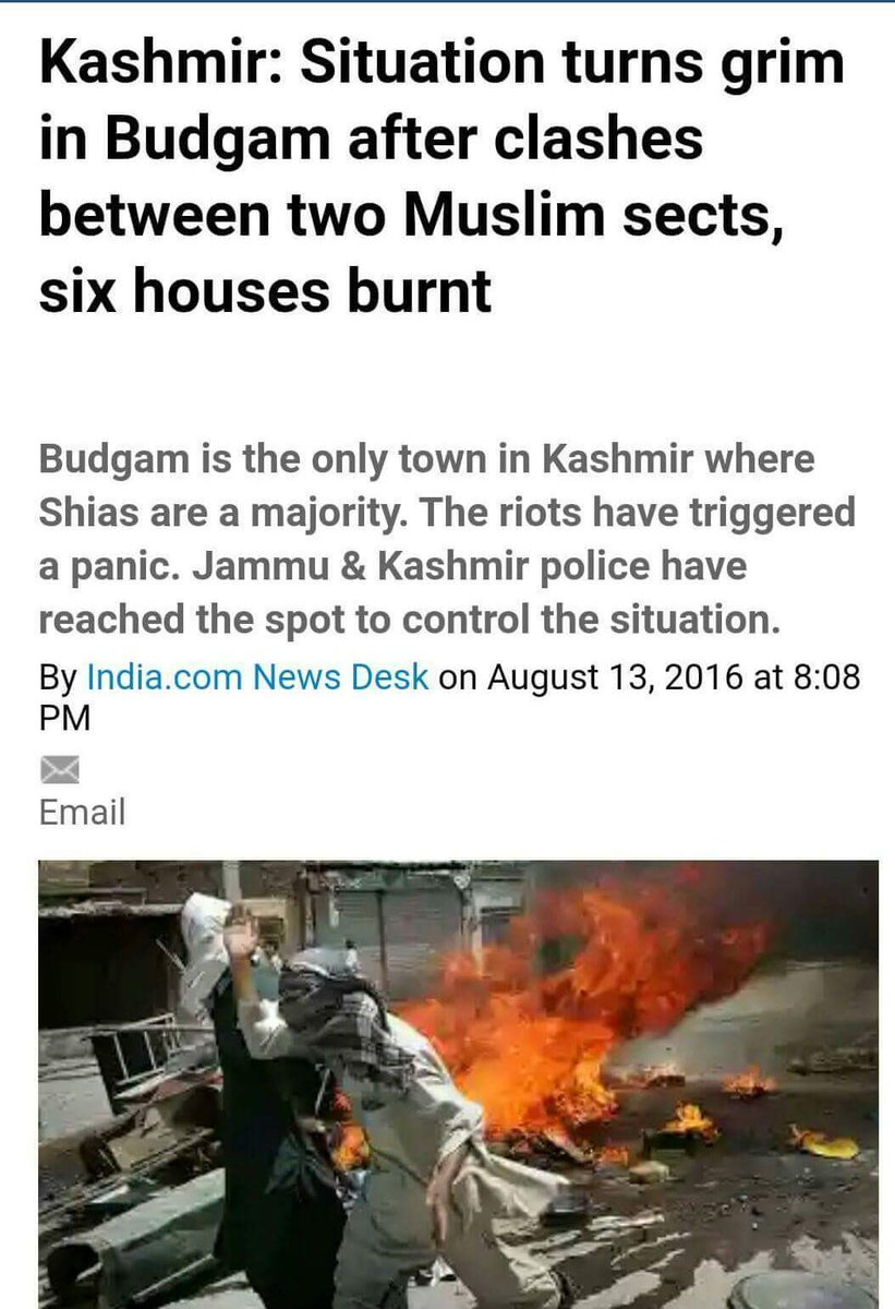 LillyMaryPinto's tweet photo. Sectarian violence erupted between Sunnis and Shias in Budgam, #Kashmir 

Is this the freedom they are asking for? https://t.co/OHOazxmdE8
