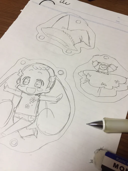 プラ板でハナちゃんのストラップ作ろうと思って、ここまで完成したんだけど最後にレジン乗せたら主線が溶けた…溶けたやで…
もう1回作ります 