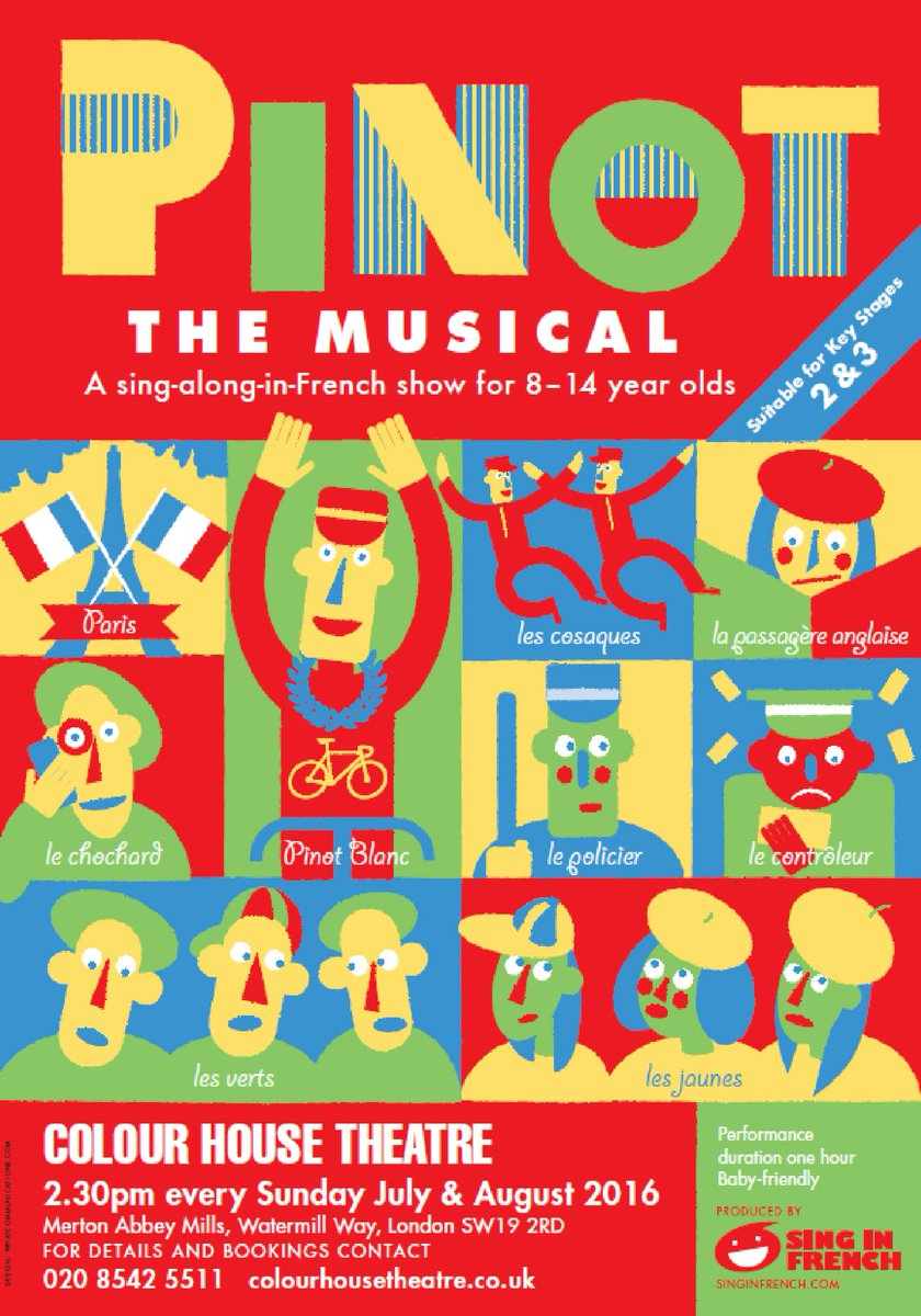 ColourHouseThtr's tweet photo. It's your last chance to see our educational #French sing-a-long show #PinotTheMusical today @ 2.30pm! Don't miss! https://t.co/XlWsJw4bsZ