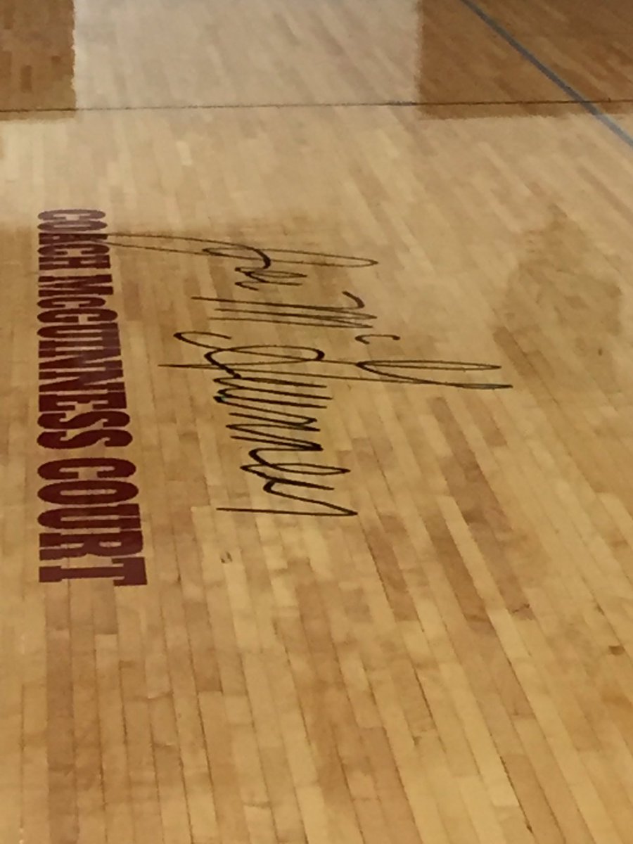 AMHSFalcons's tweet photo. Falcons, welcome to Coach McGuinness Court! #FalconsRising #fAMily4ever #AMpride https://t.co/oBhBSHUl8V