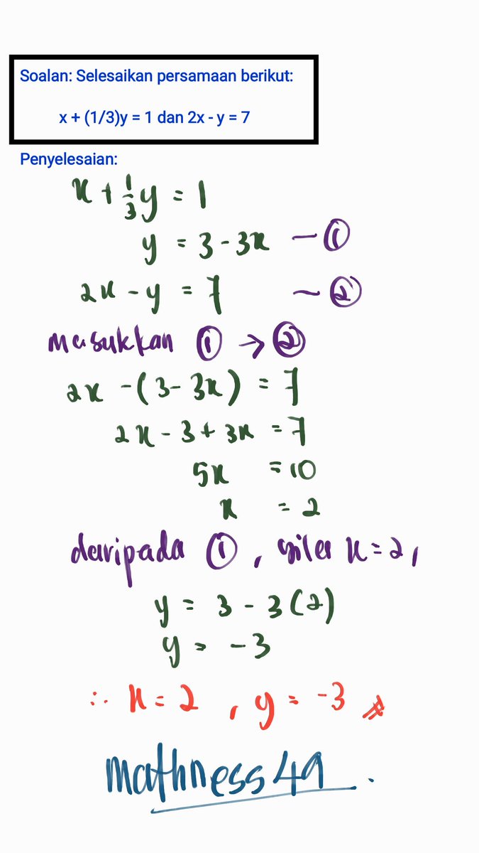 Persamaan linear serentak kaedah penghapusan