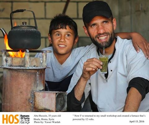 In the siege, fuel rose to 2k Syrian pounds for just 1 liter so I power my furnace off a fan connected to a battery.