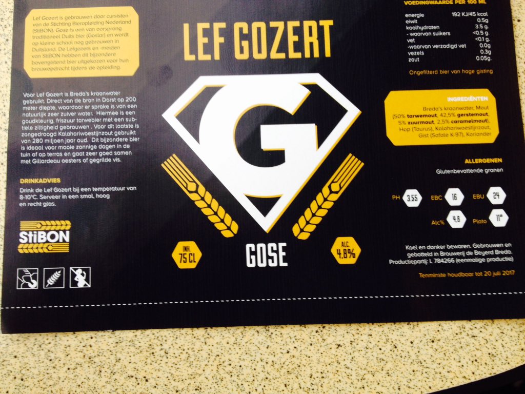 Presentatie van het nieuwe <a href="/stibonopleiding/">StiBON bieropleiding</a> N2 bier bij <a href="/Jopenbier/">Jopenbier</a>. Goed gedaan gozers! #gose