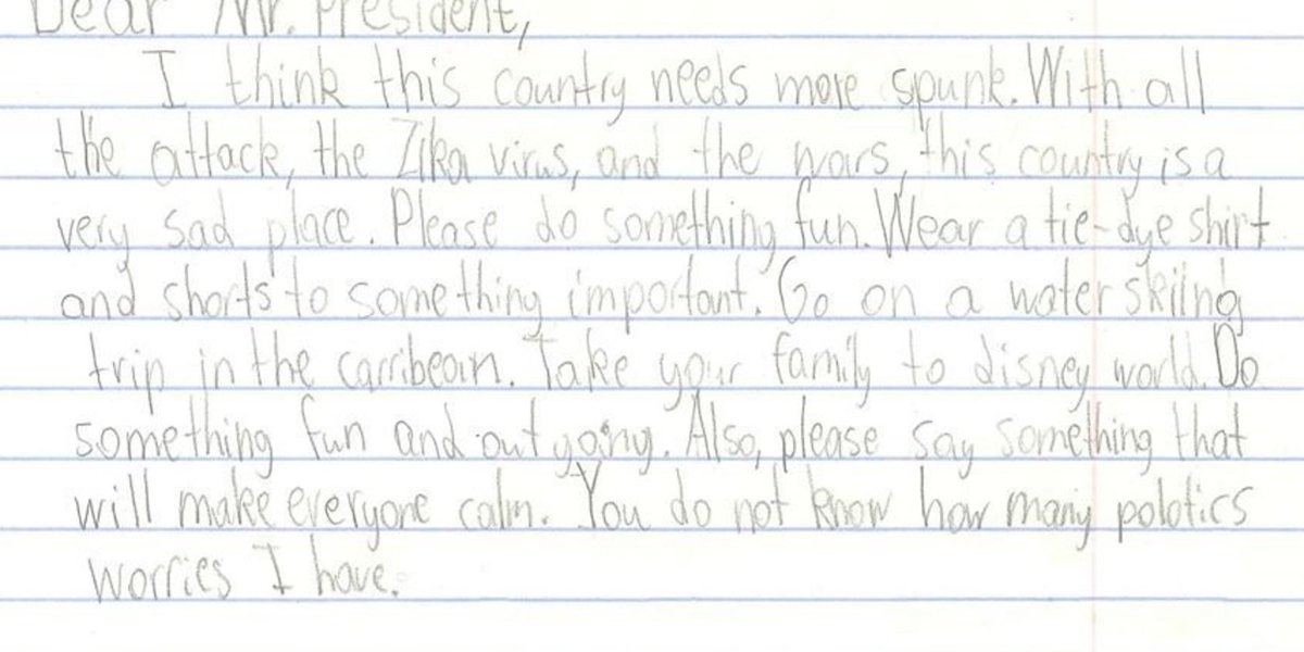 Obama responds to 8-year-old who has really big "politics worries" huff.to/2bDTGKL