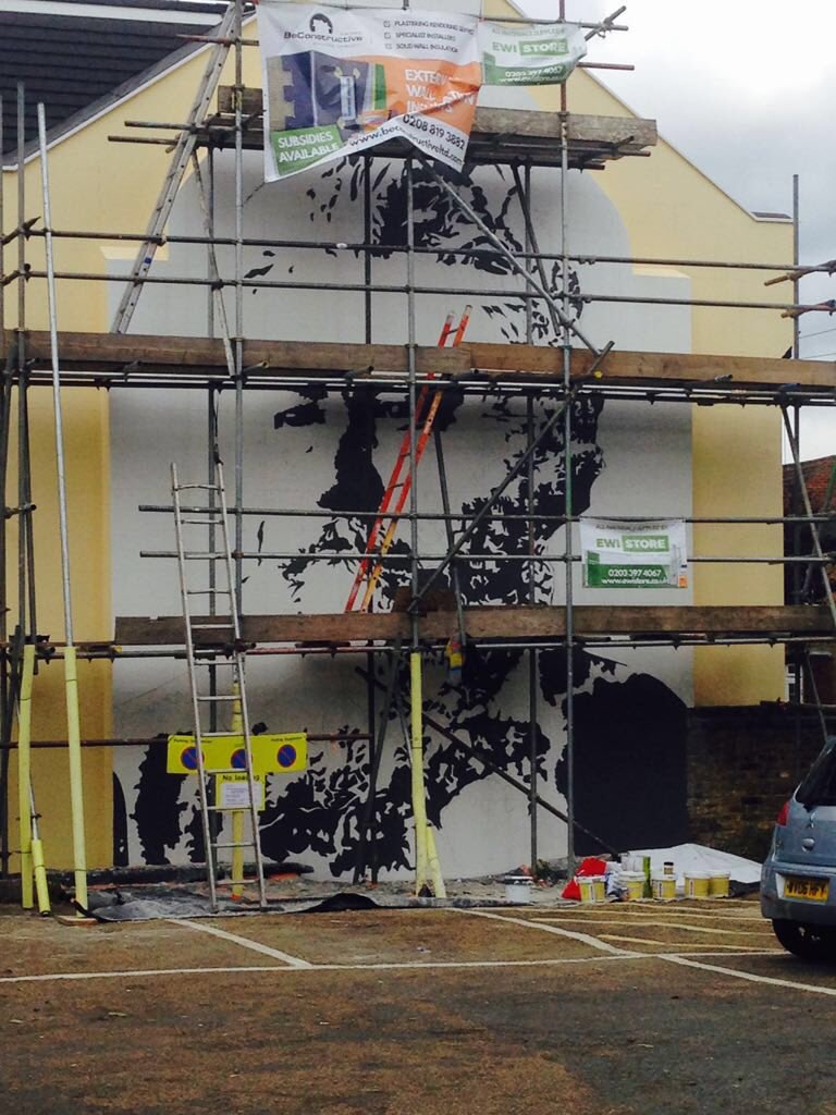 woodstreetwalls's tweet photo. ATMA's @WMBigLocal #mural is really taking shape now - great progress #pickyourpattern #streetart #walthamstow #e17 https://t.co/XWMIBexOh2