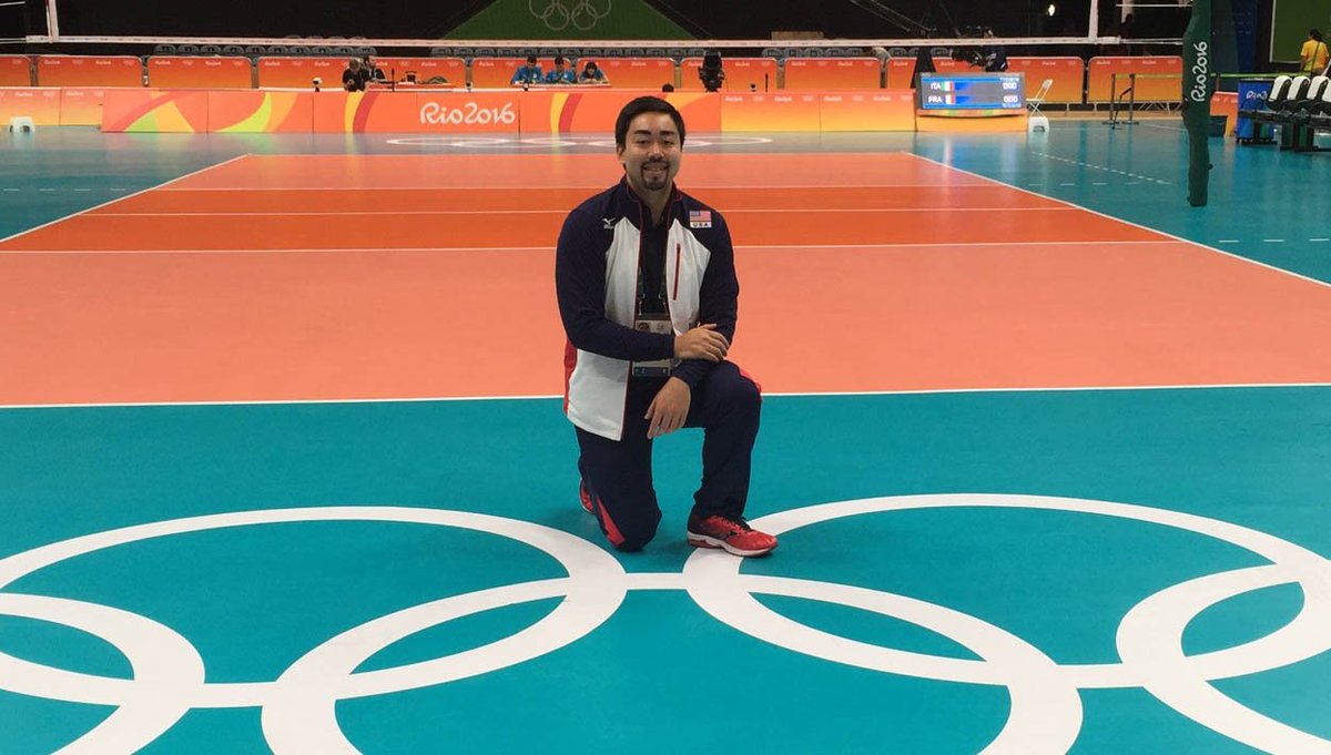 CalVolleyball's tweet photo. Congrats to our DOVO Dave Dantes, who helped the U.S. men win the bronze medal today! #CalBearsInRio https://t.co/gS4at91DVn