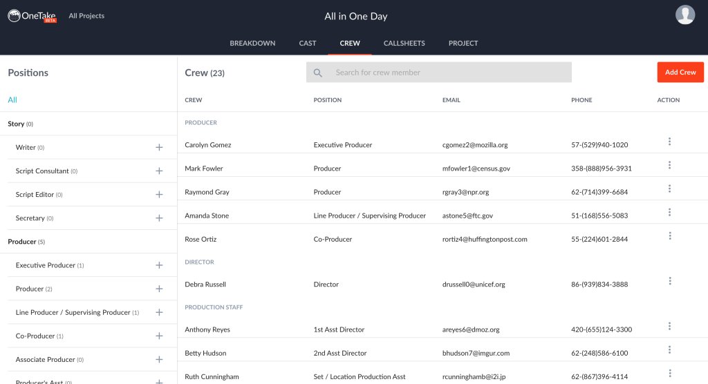 OneTakeApp's tweet image. Managing Film &amp;amp; TV Production Crew onetakeapp.com/managing-film-…