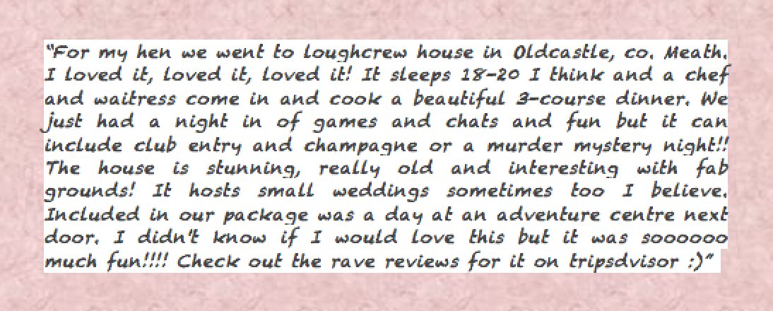 Came across this on a wedding forum, always good to get some good feedback!