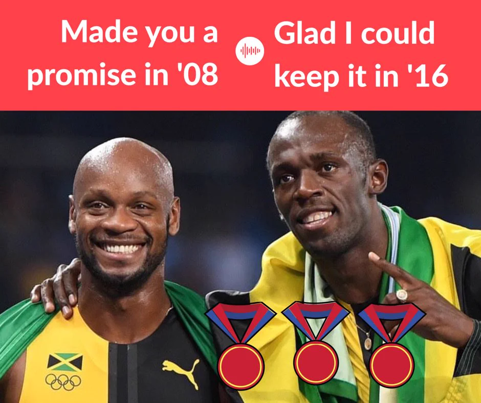 Big up Bolt pon him Earthstrong 