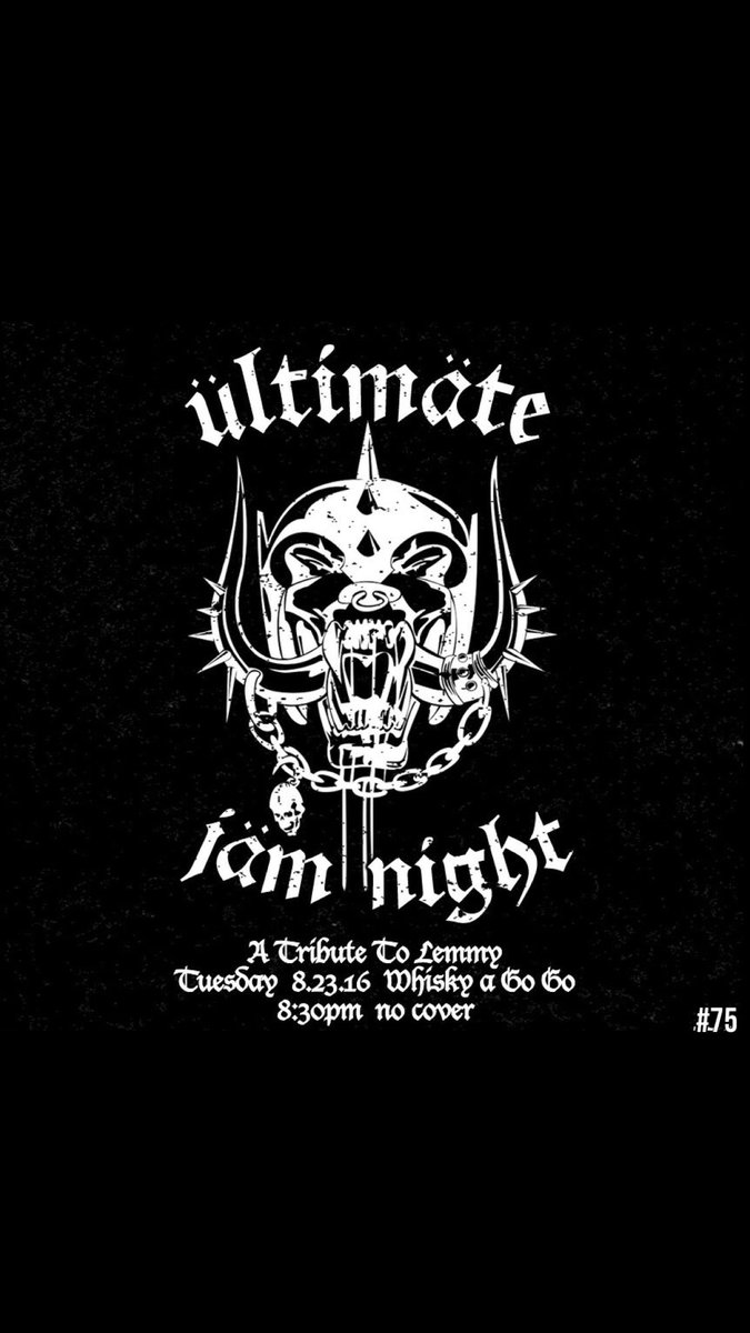 RaokRaven's tweet photo. @ultimate_jam @chuckwrightbass @JessicatChase @irablack Be there! @LemmiumMetal @myMotorhead 🎤🎸🤘🏼 @TheWhiskyAGoGo https://t.co/uKPIYQ9miS