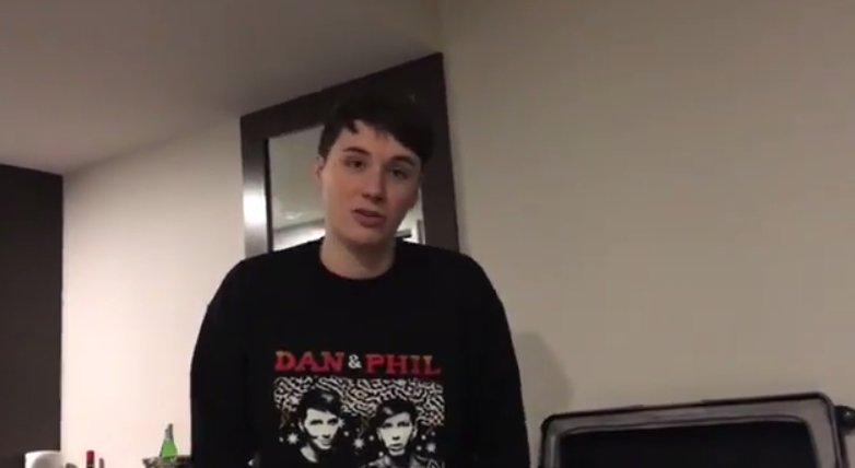 septicism's tweet photo. Dan wore their own merch world couldn't be better than that https://t.co/Fkylq6zFKV