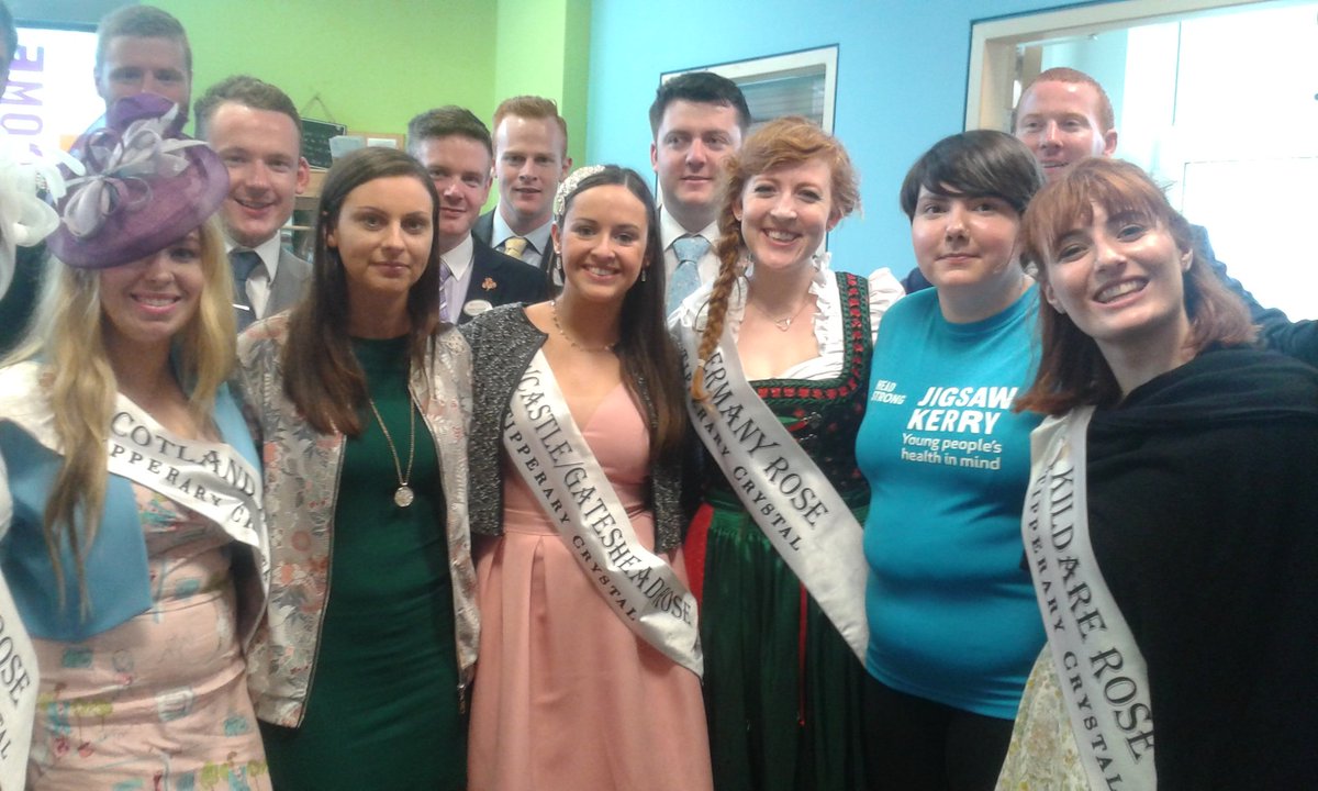 JigsawKerry's tweet photo. Some of our visitors from @RoseofTralee_  #RoseofTralee #newcastlerose #scotlandrose #germanyrose #kildarerose https://t.co/gtHM98cK1p