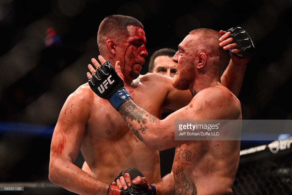 Getty Images Sport (@gettysport) on Twitter photo When there's lots of blood, but none of it bad...#Respect #UFC202
📷: <a href="/jeffbottari/">Jeff Bottari</a> When there's lots of blood, but none of it bad...#Respect #UFC202
📷: <a href="/jeffbottari/">Jeff Bottari</a>