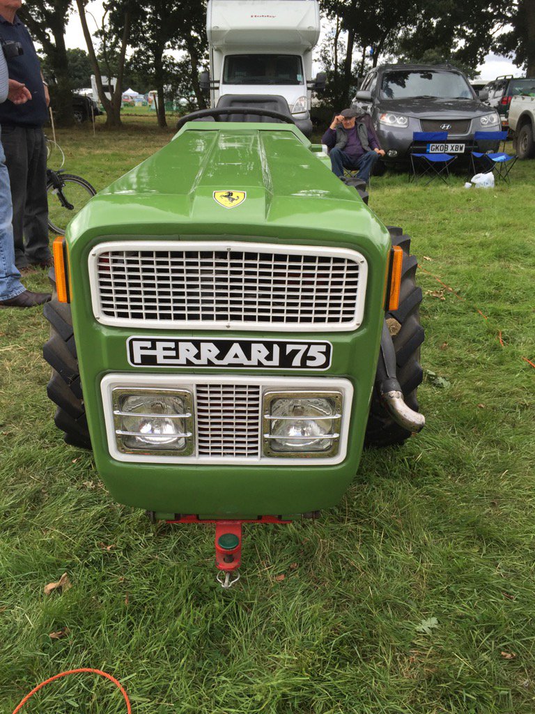 madmac100's tweet photo. Have you ever seen a green Ferrari? @Tractorfest @ScuderiaFerrari #aeroissues https://t.co/XrKld4nAXn