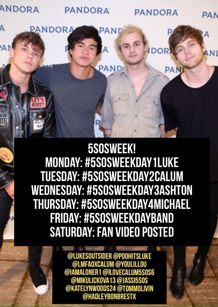 5sosweekproject's tweet image. Get involved with our #5SOSWEEK project! 

If you have any questions about the video DM @tommolivin.