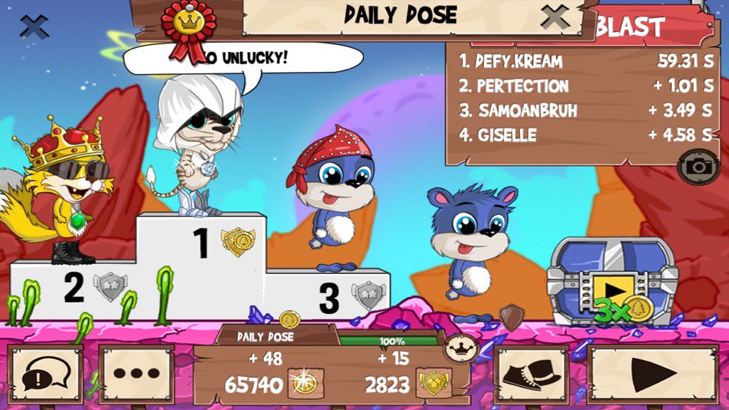 KR3AM_'s tweet photo. I just beat a golden fox! #funrun2 #PERTECTION #Samoanbruh #Giselle https://t.co/BATJue5B7s
