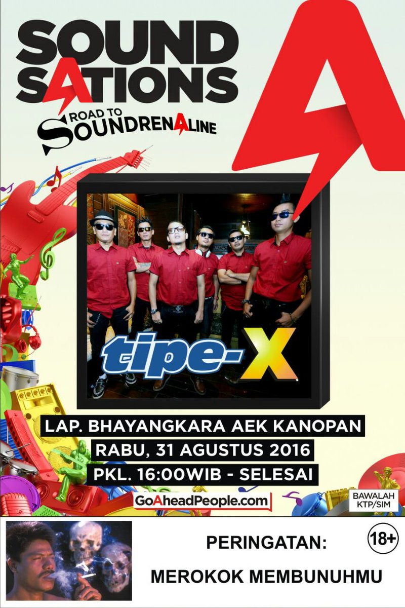 TipexBand's tweet photo. #PanggungX : Rabu 31 Agustus 2016 | Soundsation | Lap. Bhayangkara, Aek Kanopan | on stage: 20.00 | Gratis https://t.co/CfwhI2oP0F