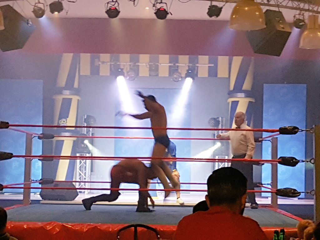 DebraLeaver's tweet photo. @FunStarsGoLive @haven match 1 of the last wrestling at #Rockley https://t.co/urEkra6M95