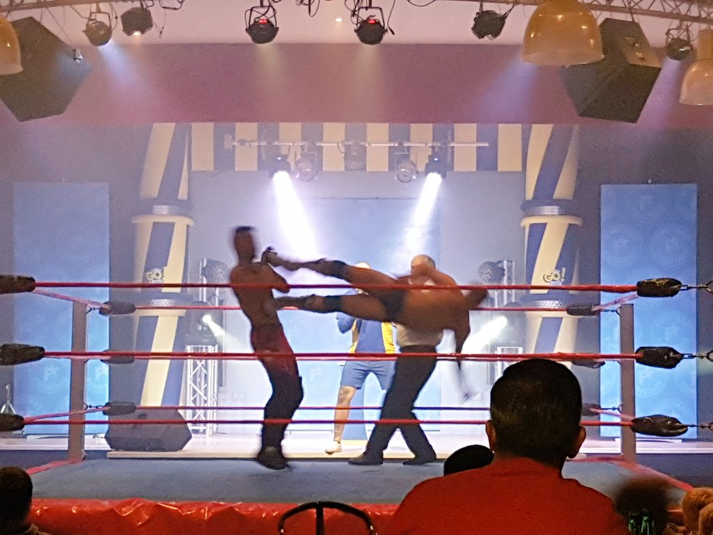 DebraLeaver's tweet photo. @FunStarsGoLive @haven match 1 of the last wrestling at #Rockley https://t.co/urEkra6M95