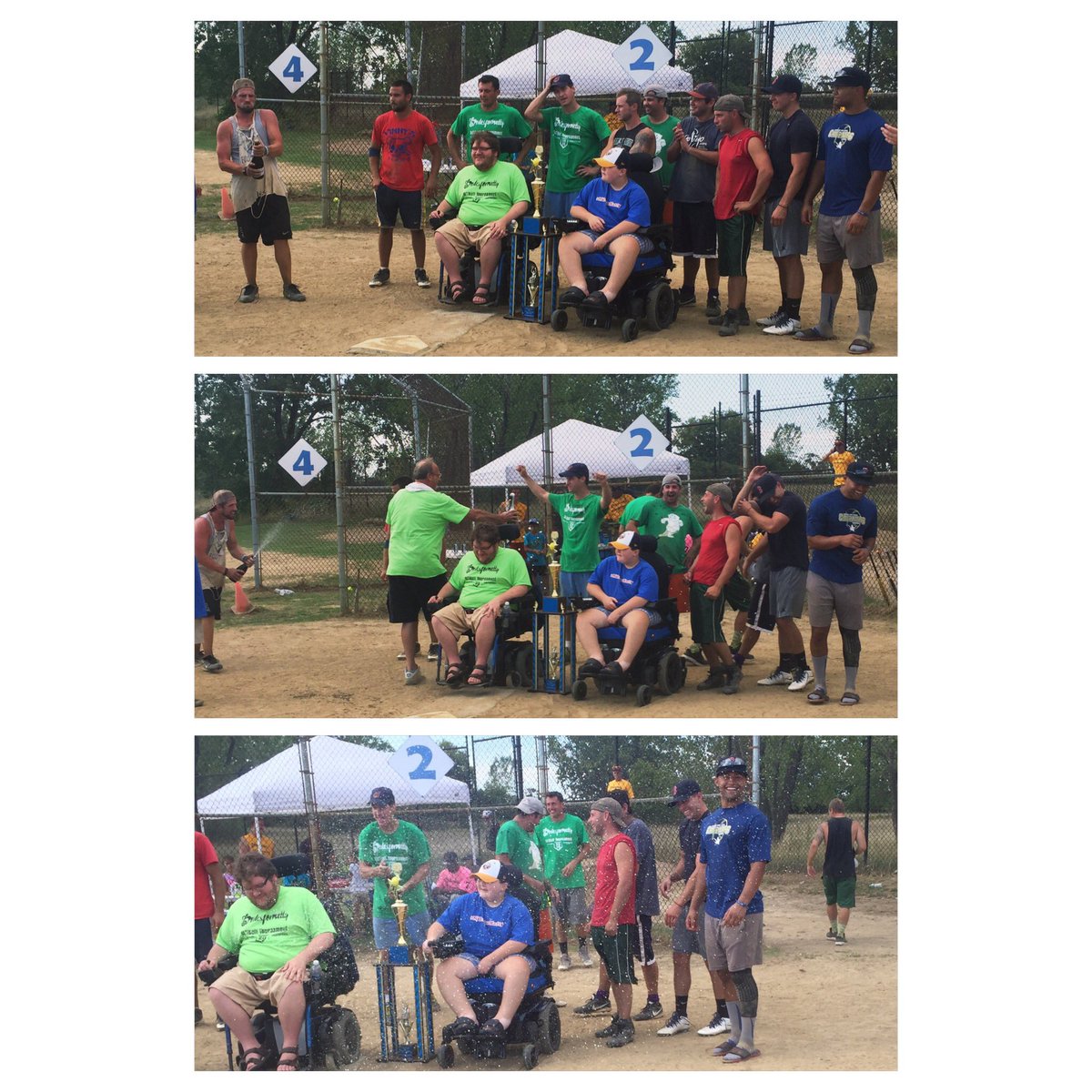 milesformatty's tweet photo. 'Ooooo we pop champagne' Congrats to the men's division winners, Straight Outta Checkers! #MilesforMatty #Nonprofit https://t.co/nDlqLmzTqe