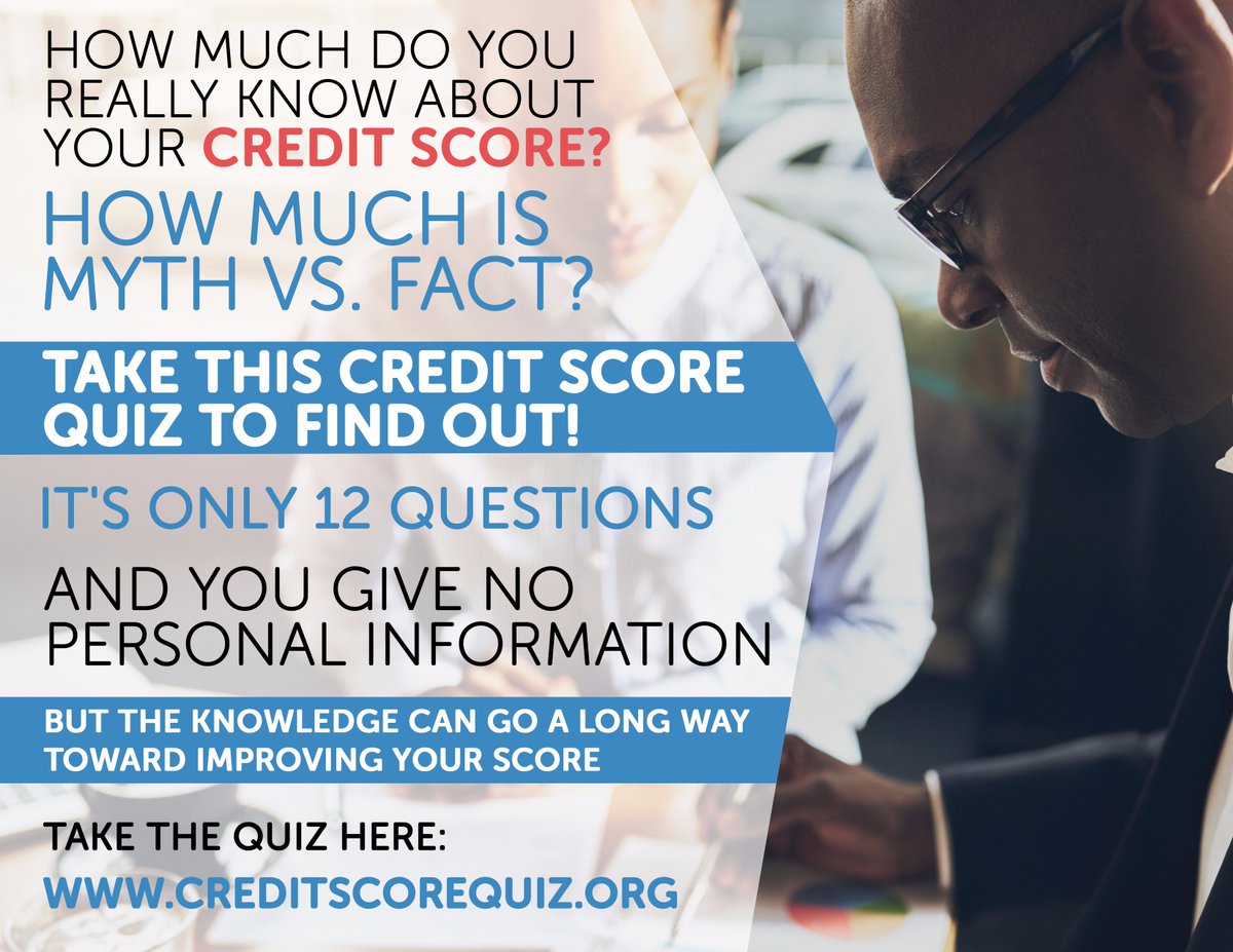 CreditScoreQuiz's tweet image. Take the #CreditScoreQuiz to find out much you know about your #creditscore!!! #NoPersonalInfo