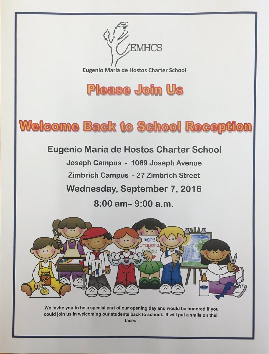 EMHCSchool's tweet photo. Come join us in welcoming our students on the first day of school on September 7th! Let's make it special! https://t.co/ebH1X0oVZl