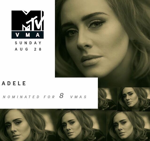 AdeleChile's tweet photo. Adele tiene 8 nominaciones en los #VMAs https://t.co/YCZALSKD5r