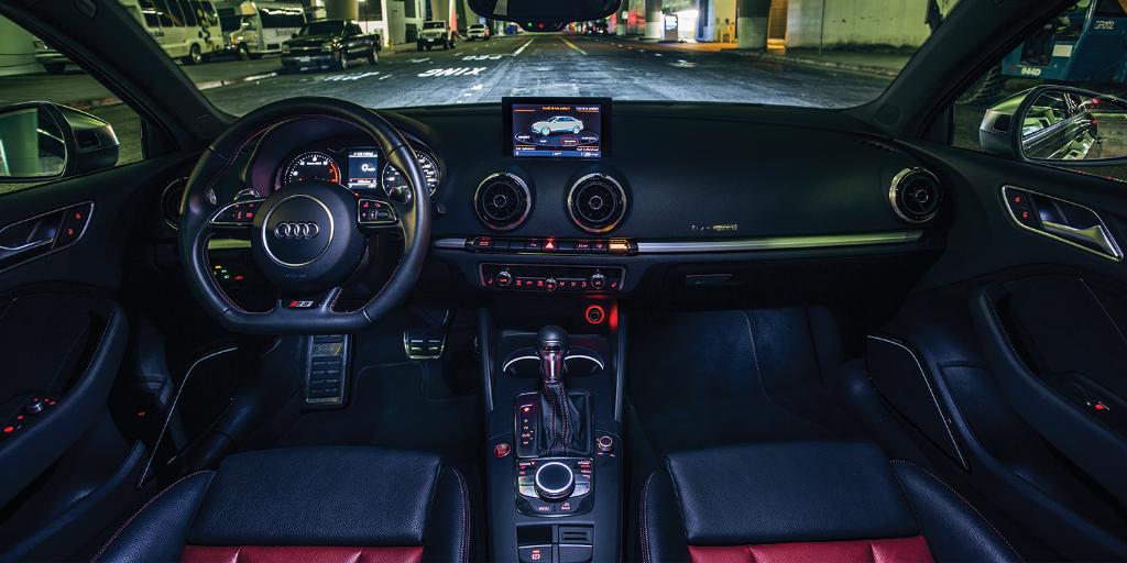 Audi's tweet photo. 12:53AM: Lower Grand Avenue, Los Angeles. #AudiNightDrives #AudiS3 https://t.co/NzUsiCVZlg