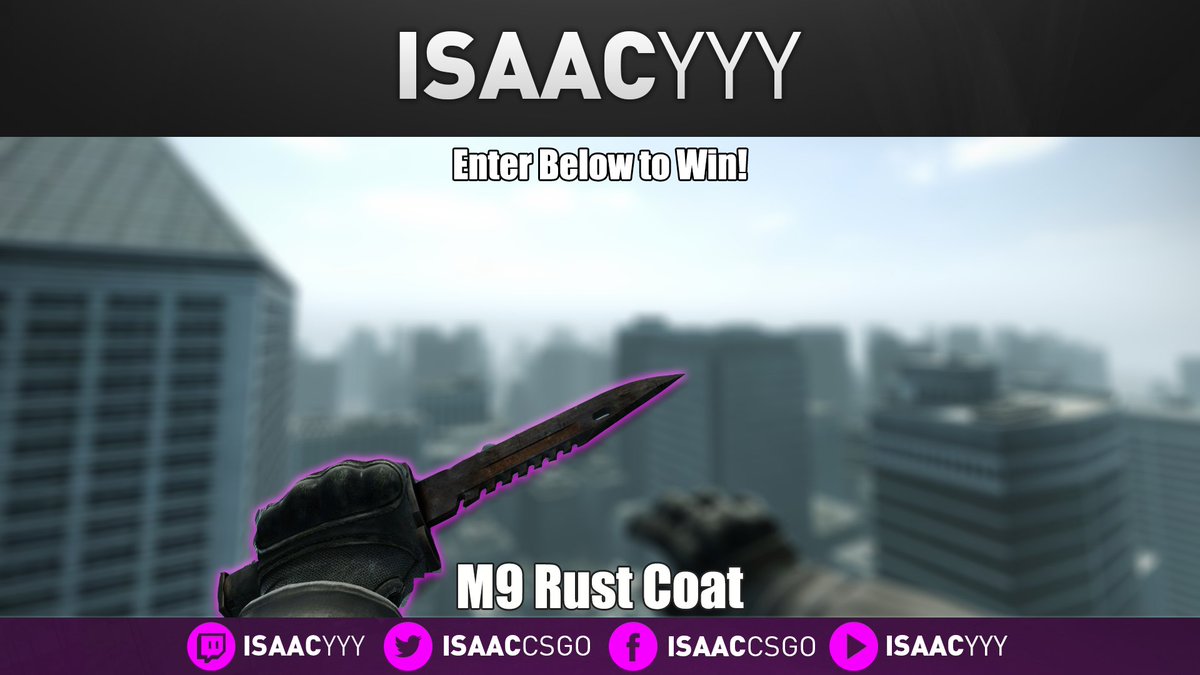 isaacCSGO's tweet photo. Courtesy of @uFrag I am giving away an M9 Rust Coat! Follow the link to enter and good luck! https://t.co/pguMbIkd1j https://t.co/smzyXEg7JZ