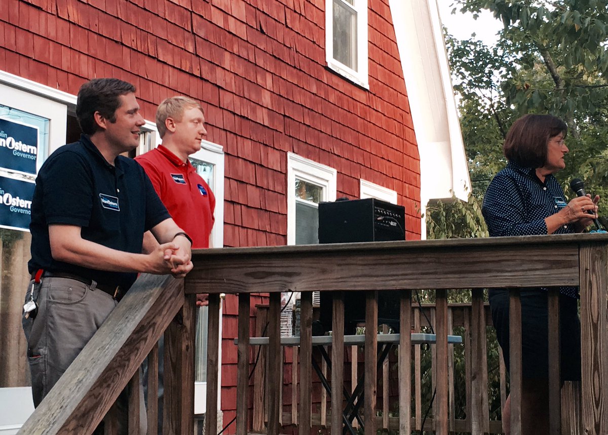 Jay1043's tweet photo. *Extraordinary* turnout for @ColinVanOstern tonight - rallying w/ @DanFeltesNH &amp; @RepAnnieKuster #NHPolitics #NHGov https://t.co/IwJcU2CnxI