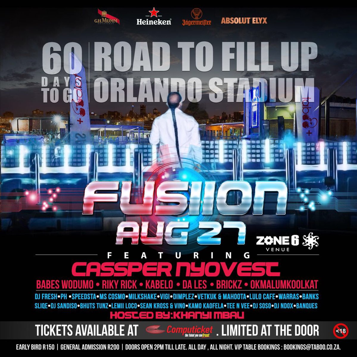casspernyovest's tweet photo. Oh MY Gawd what a line up!!!! We shutting down Joburg this Saturday!!! Zone 6 venue!!!  #RoadToFillUpOrlandoStadium https://t.co/YzzUq1UiiA