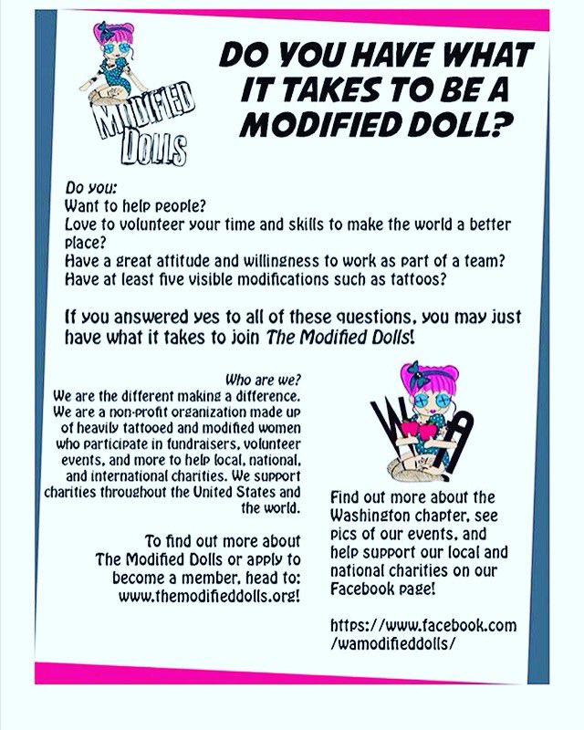 WAModifiedDolls's tweet photo. We're looking for some awesome ladies who want to give back! #dolldays #volunteering #fundraising #modifieddolls https://t.co/RgnxYdIkVF