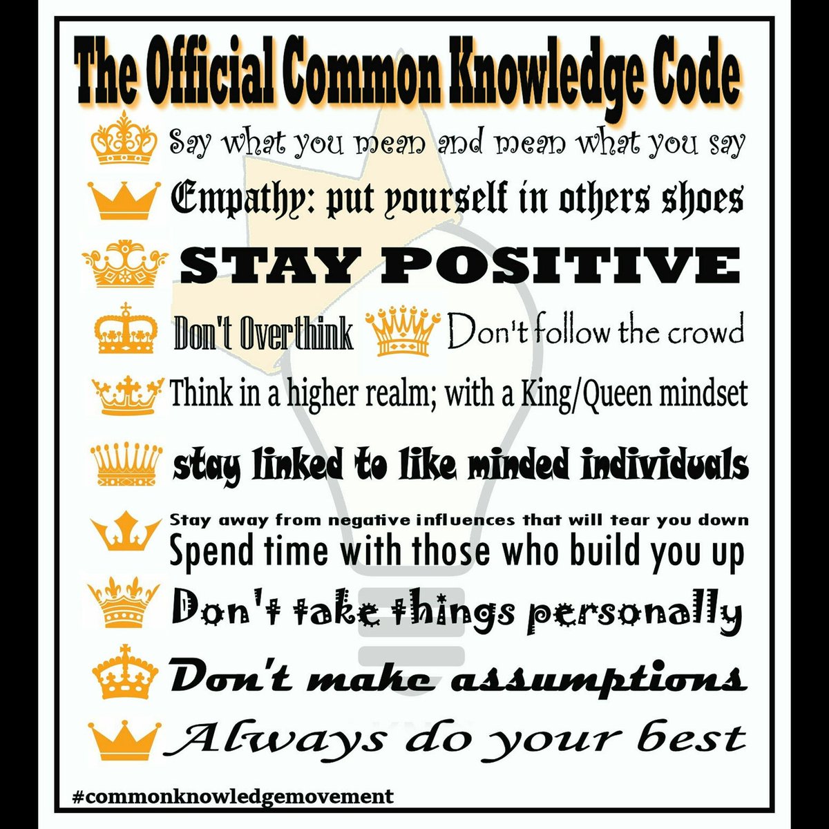 C0mmonknowledge's tweet image. You guys are awesome !!! Much love! I present to you the COMMON KNOWLEDGE CODE POSTER !!!!!
