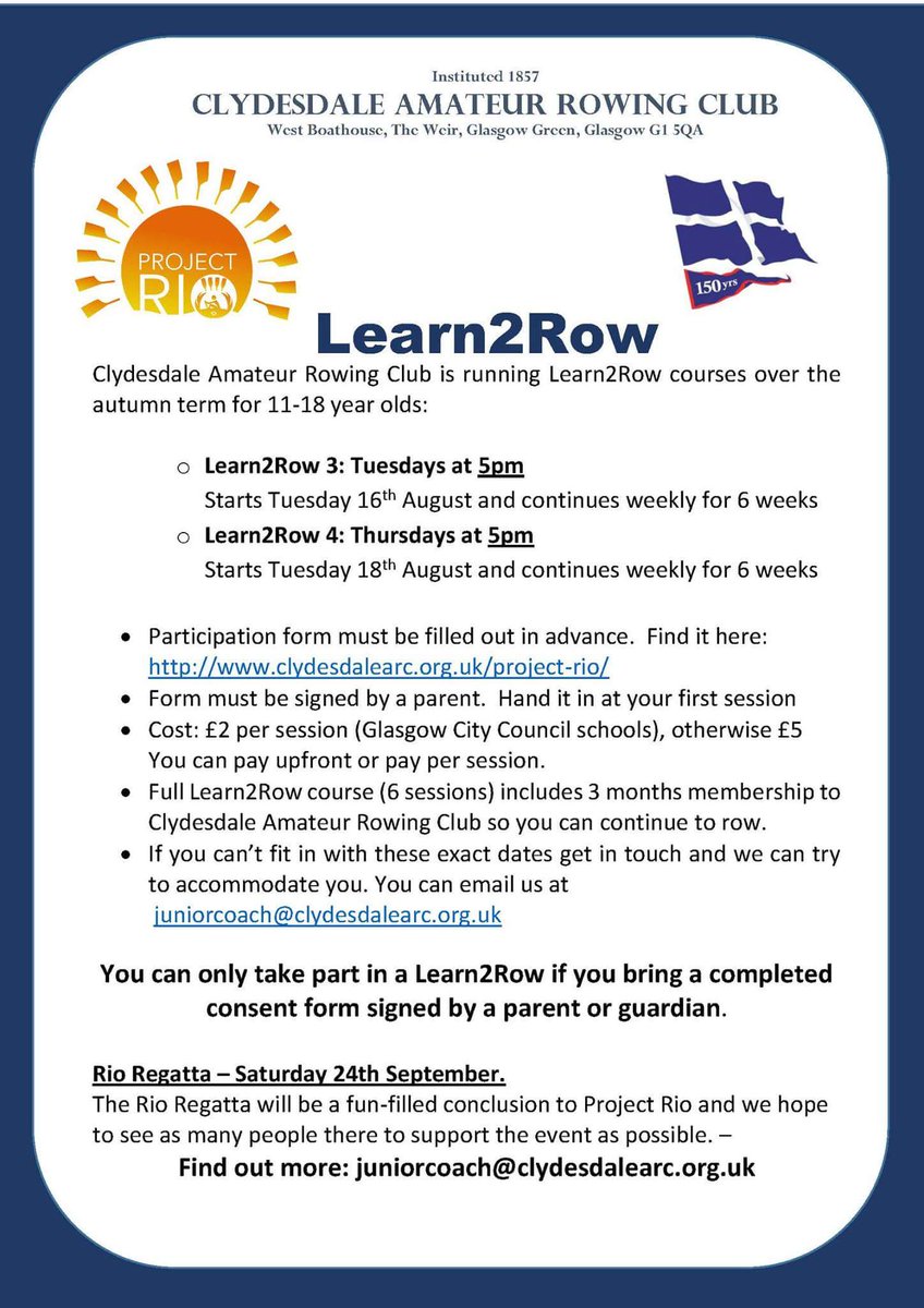 clydesdalearc's tweet image. Are you inspired? #learn2row #Glasgow @bbcgetinspired @ScottishRowing @PEPASSGlasgow  #Glasgow