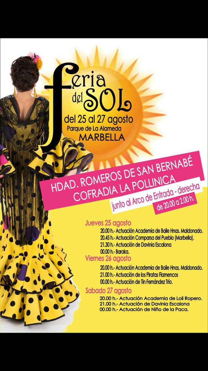 Ven y disfruta en la #FeriadelSol'16 en #LaPollinica #Marbella @pollinicamarbe #QueNoTeLoCuenten @LCDMarbella