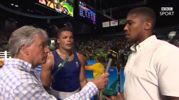 BBCSport's tweet photo. "For me, he's Olympic champion."

Watch Anthony Joshua react to Joe Joyce's #Rio2016 silver: https://t.co/gWbJ6CgdCA https://t.co/IdfN59z7xi