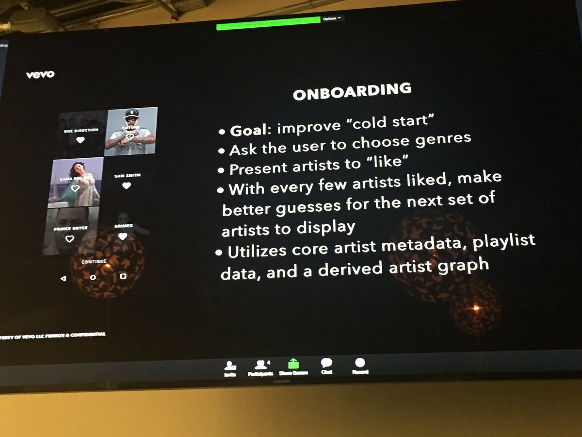 techxpedition's tweet photo. Building #VEVO's data platform, features and artist graph! By @jrecursive | #ML #datavis #prodmgmt https://t.co/hC6xMDn7TR