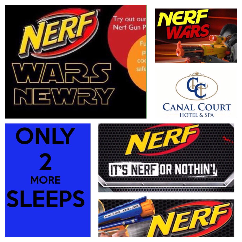 CanalCourt's tweet photo. Only 2 More Sleeps.ZZzz to 
Nerf Wars Newry comes to the Kids Fun Camp #NerfWarsNewry#KidsCamp#Fun#CCLC https://t.co/vFoRpe8qB1