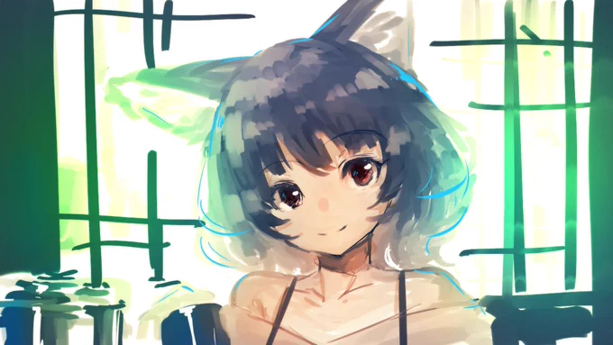 深夜のひっそり落書き!今日はただの落書きです!もうちょっと構図とか凝って狐娘幻想話の絵にしたいですね。ただこの塗り・・・コレくらいラフなら時間かからないんですが。綺麗にしようとすると・・・途方も無いOrz 