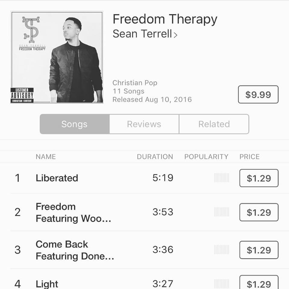 CTCHHMovement's tweet photo. New album from @SeanTerrell #FreedomTherapy available on #iTunes &amp;  https://t.co/bk064CEsvb Stream > #Spotify #Tidal https://t.co/D3nDmoA6tx