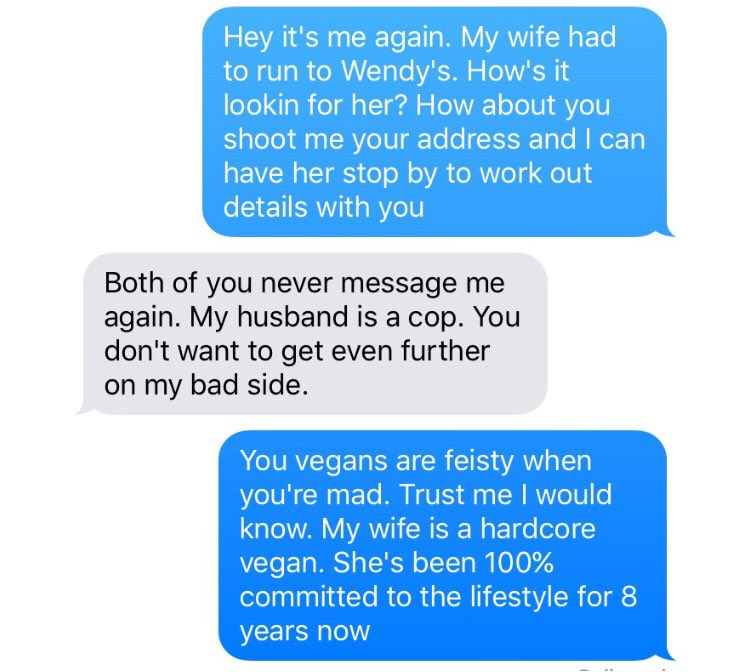 kbnoswag's tweet photo. Messing with vegans on Craigslist >> https://t.co/TF2va1s4UX