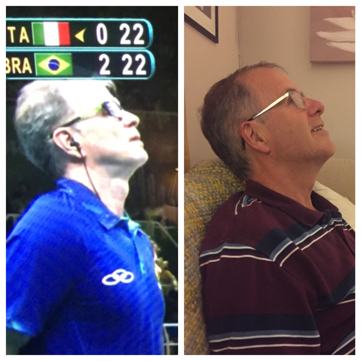 Geebas's tweet photo. @bernardooficial Congrats on the gold. In other news my dad looks like you...@d_mitch54 #rio2016 #volleyball #brazil https://t.co/fMSAW2KoeV