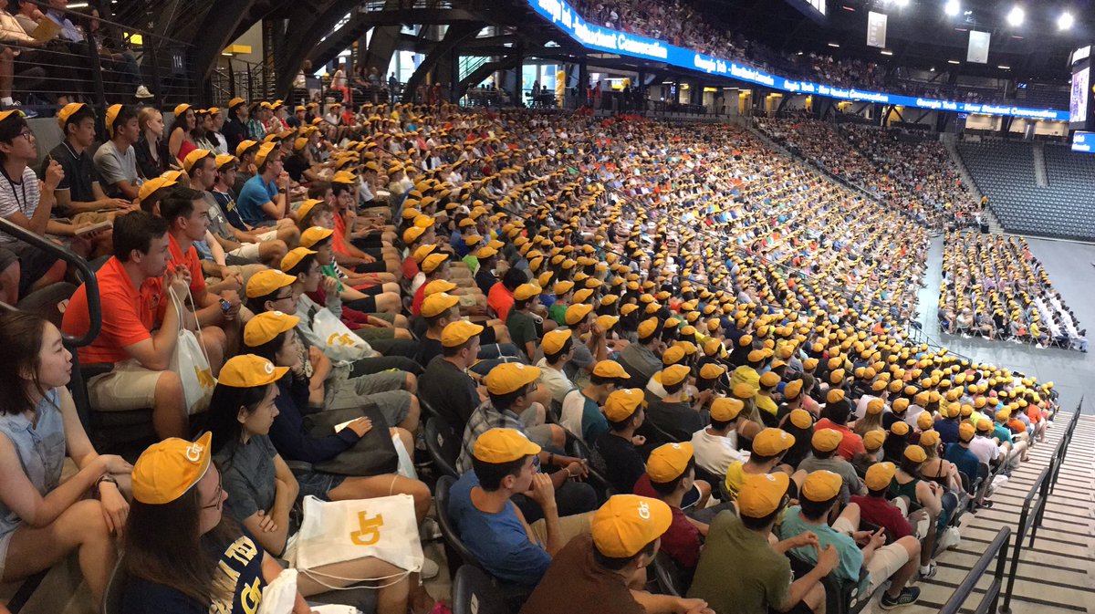 GeorgiaTech's tweet photo. Welcome home to 2,860 of our newest family members. ๐ #gt20 https://t.co/f6gXbWxmg2