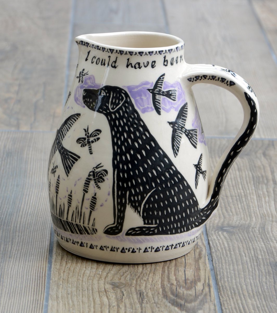 OlleyDesign's tweet image. New 'I could have been a champion...' Labrador jug just out of kiln :)