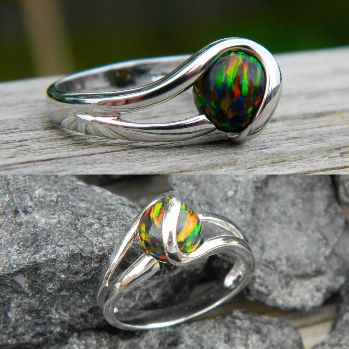 TrendyStone's tweet photo. Black opal in an interchangeable stone ring. #rings #instarings #opaljewelry #jewelry #jewelryonetsy https://t.co/qKuGPXfG9W
