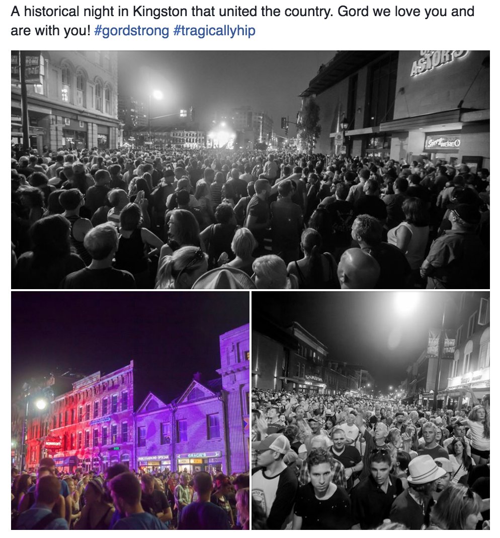 HumansofYGK's tweet photo. A historical night in Kingston, https://t.co/BZ3RM3VGqH, #GordStrong #thetragicallyhip #manmachinepoemtour https://t.co/Q2wVdPfEjE