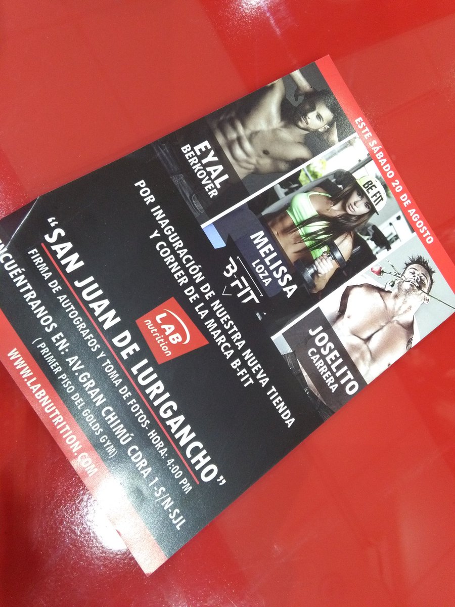 danielmongem's tweet photo. ESTE SABADO 20 
Gran openning 
#LabNutrition
@LozaMelissa @joselitocarre CHIMU cdra 1 16:00 hrs https://t.co/j8HDrsW8Hs